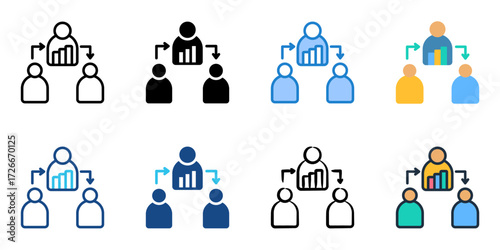 Stockbroker icon set multiple style collection 
