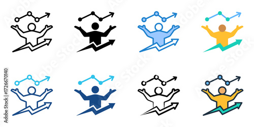 Trader icon set multiple style collection 

