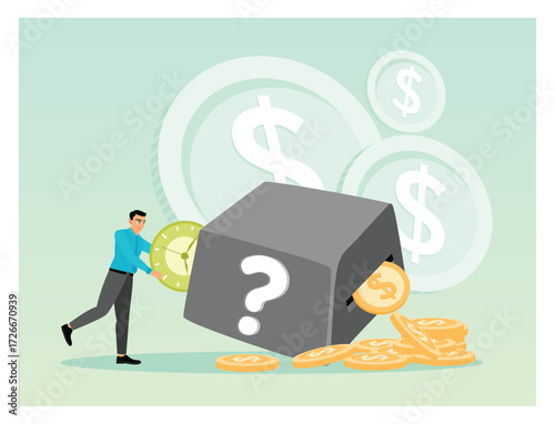 Time investment to make money concept. Businessman long term investment.