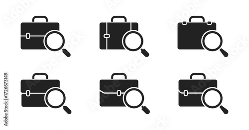 Job seeker vector icons set. Job search icon