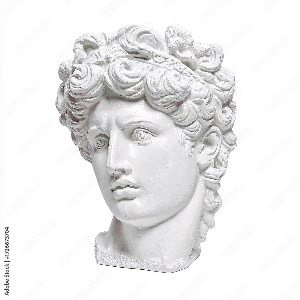 Obraz premium classic greek sculpture bust isolated, clean white background