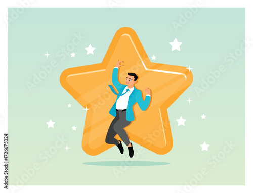 Star employee concept, high performance staff or achievement.