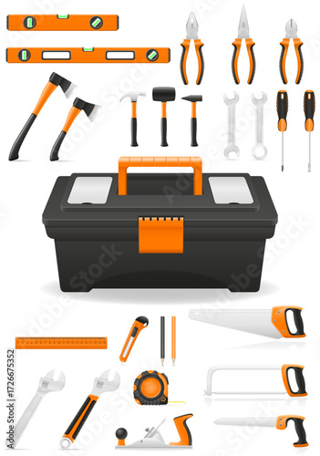 tools for repair home icons cartoon stok vector illustration isolated on white background