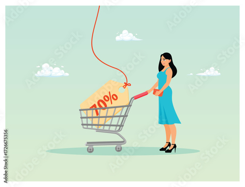 Sales discount online shopping concept, promotion or bargain retail purchase.