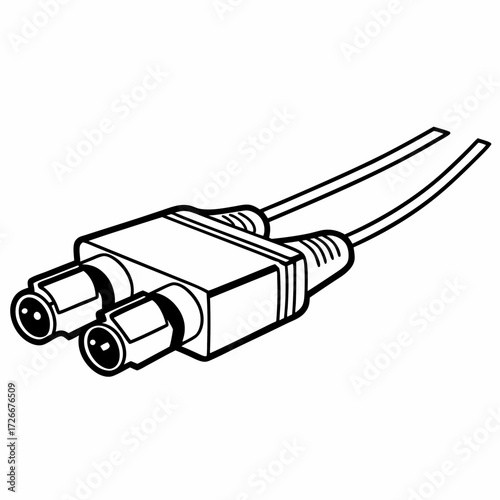 Cable splitter with two connectors and flexible wires  