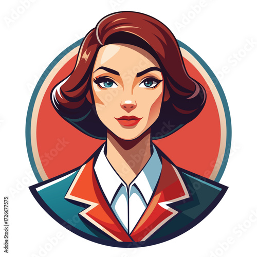 A stylized woman in 1940s attire