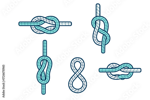 Detailed guide to essential rope knots for maritime activities and outdoor adventures, showing various secure fastenings