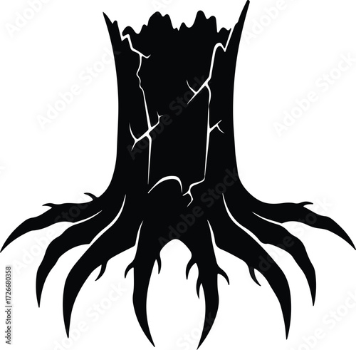 Vector Tree stump silhouette illustration for natural designs Illustrator