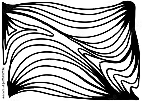 Abstract art drawing with curving lines and dynamic flow, creating a unique visual pattern