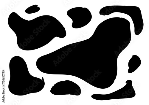 Abstract black and white cow print pattern seamless background texture illustration