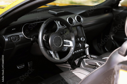 Wallpaper Mural Interior of modern cabriolet parked outdoors, closeup Torontodigital.ca