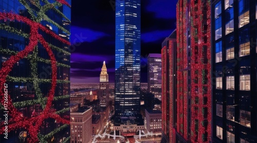 manhattan skyline at night,Elegant Manhattan Skyline Night View Sparkling Luxury Cityscape, Premium Manhattan Skyline at Night Twilight Panoramic Urban Scene, High-End Manhattan Night Skyline.
