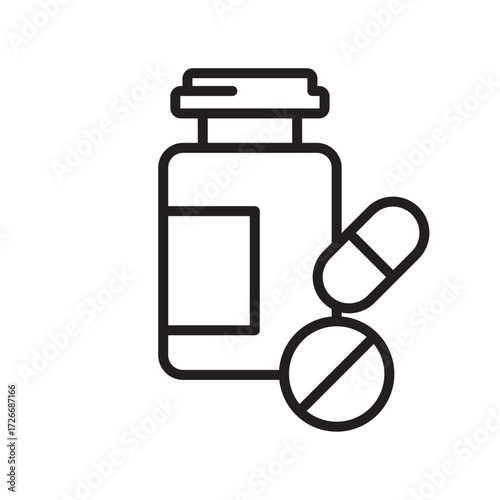 Editable Medicine Bottle Line Icon
