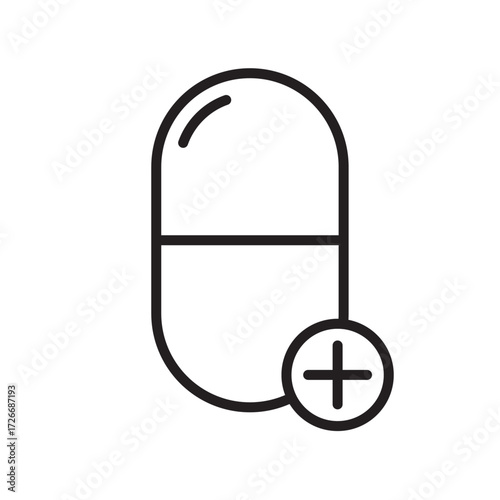 Editable Add Pill Line Icon