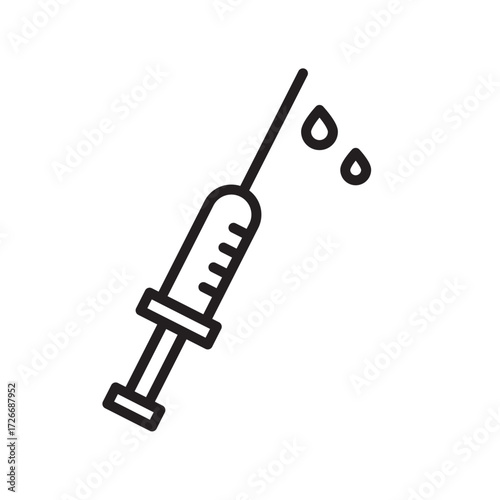 Editable Syringe Line Icon