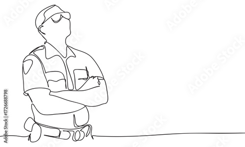 Police Officer Silhouette with Sunglasses