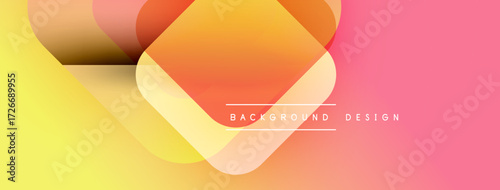 Abstract gradients overlap creating vibrant, modern background. Yellow, orange, pink hues blend smoothly. Text reads background design.