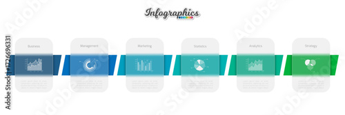 Infographic design template. Progress bar with translucent elements. Vector infographic illustration can be used for chart, diagram, web design, presentation, workflow layout