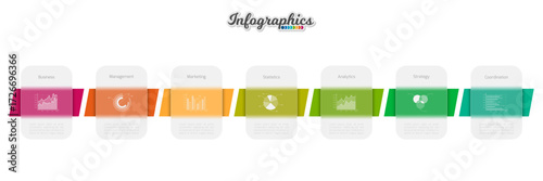 Infographic design template. Progress bar with translucent elements. Vector infographic illustration can be used for chart, diagram, web design, presentation, workflow layout