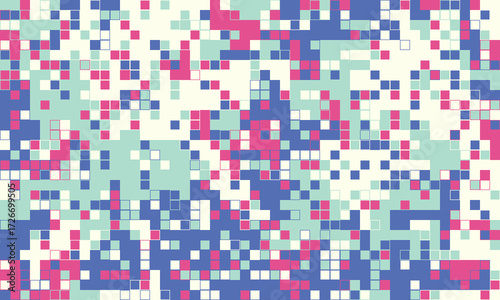 Abstract pixel art background.  Soft pastel colors create a calming, yet modern digital mosaic. Ideal for websites, presentations, and design projects needing a touch of playful sophistication.