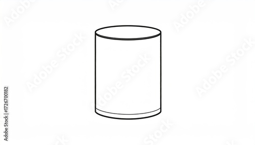 Simple, cylindrical, outlined object
