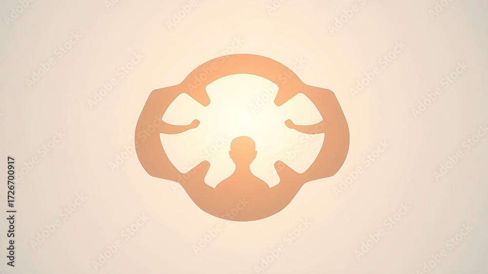 Obraz premium Abstract teamwork concept featuring interlocking geometric shapes in a minimalist composition with soft lighting.
