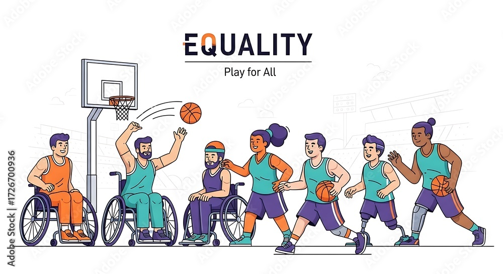 Fototapeta premium Inclusive Basketball Game. (3)