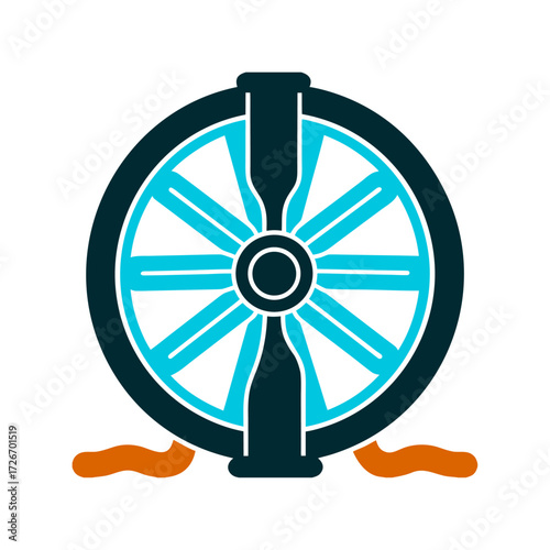 Spirit Wheel: Sacred Turning of Fate Symbol Spirit Wheel wagon wheel with eight spokes symbolising the sacred turning of fate