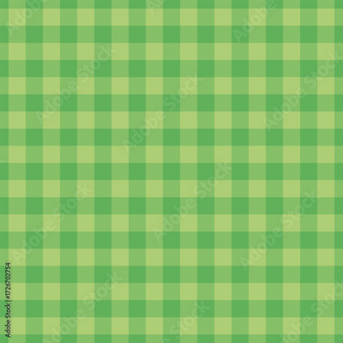 Fresh green plaid pattern. Classic check design ideal for backgrounds, textiles, or digital art. Evokes nature, countryside, and casual styles.