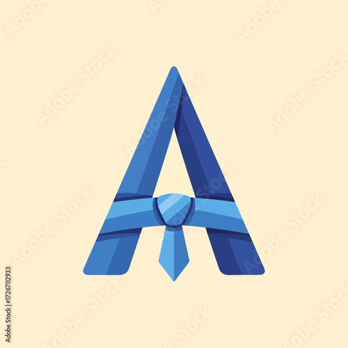 Stylized blue letter A logo with a martial arts belt tied in a knot.