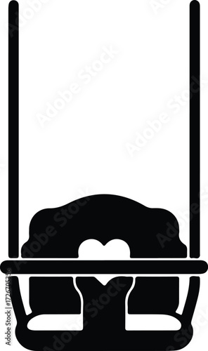 Vector Tire swing in park silhouette Illustrator