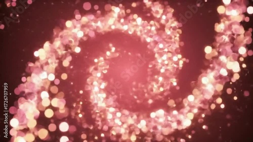 Spiral of light against a dark red background, suitable for abstract designs, spiritual concepts, technology themes, and dynamic backgrounds.