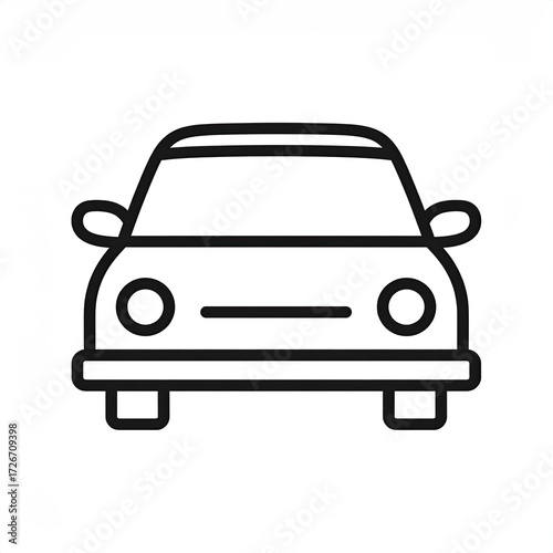 Simple outline drawing of a car front view