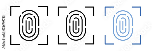 Fingerprint Icon Finger print accepted icon. Fingerprint scanning stroke, filled and colored concept for web design.
