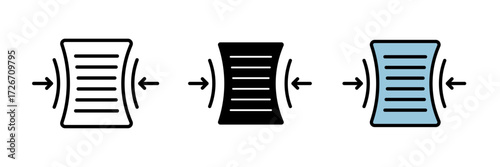 File compressor icon compress documents and files for uniface. stroke, filled and colored concept for web design.