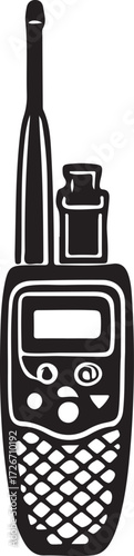Black and White Stylized Walkie Talkie Icon radio communication