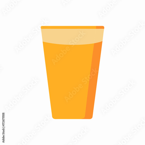 Orange Juice Simple Flat Color Vector Art