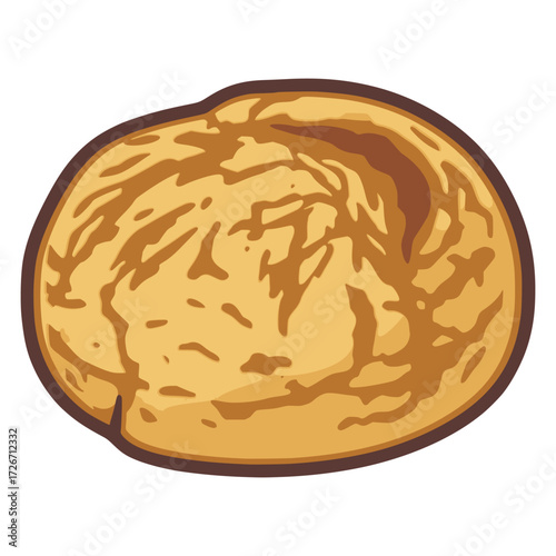 Palianytsia Ukrainian bread flat color vector illustration template design
