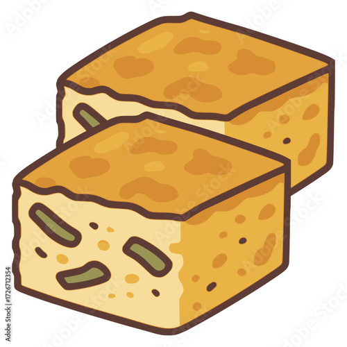 Pispili Ukrainian cornbread flat color vector illustration template design