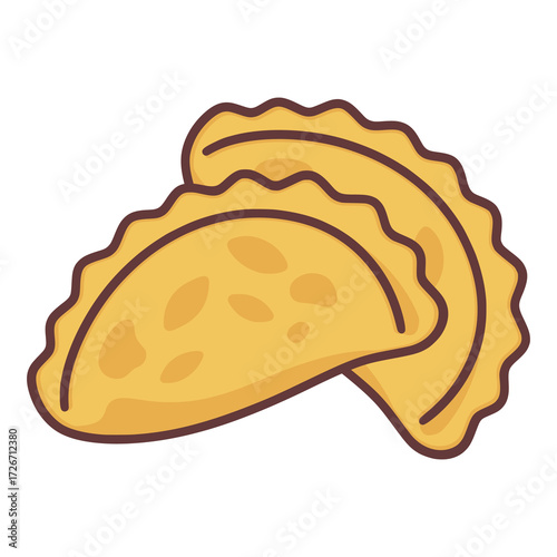 Varenyky Ukrainian dumplings flat color vector illustration template design