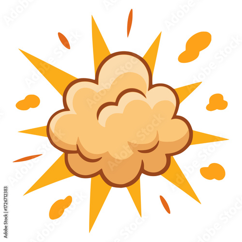 bomb boom explosion effect cartoon flat color vector illustration template design