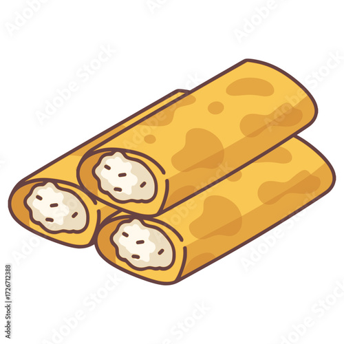 Nalisniki Ukrainian crepes flat color vector illustration template design