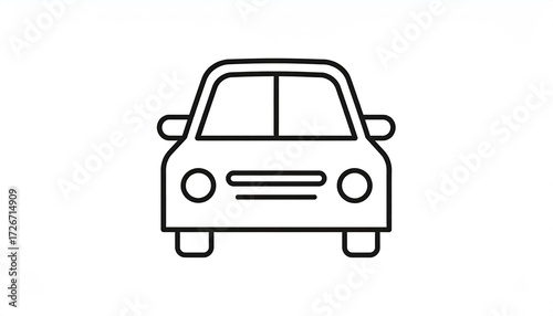 Simple black line drawing of a car
