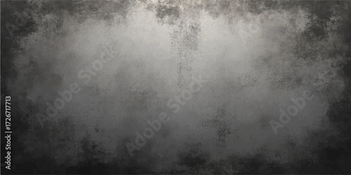 Dark grunge metal textured background with vintage wall and concrete surface
