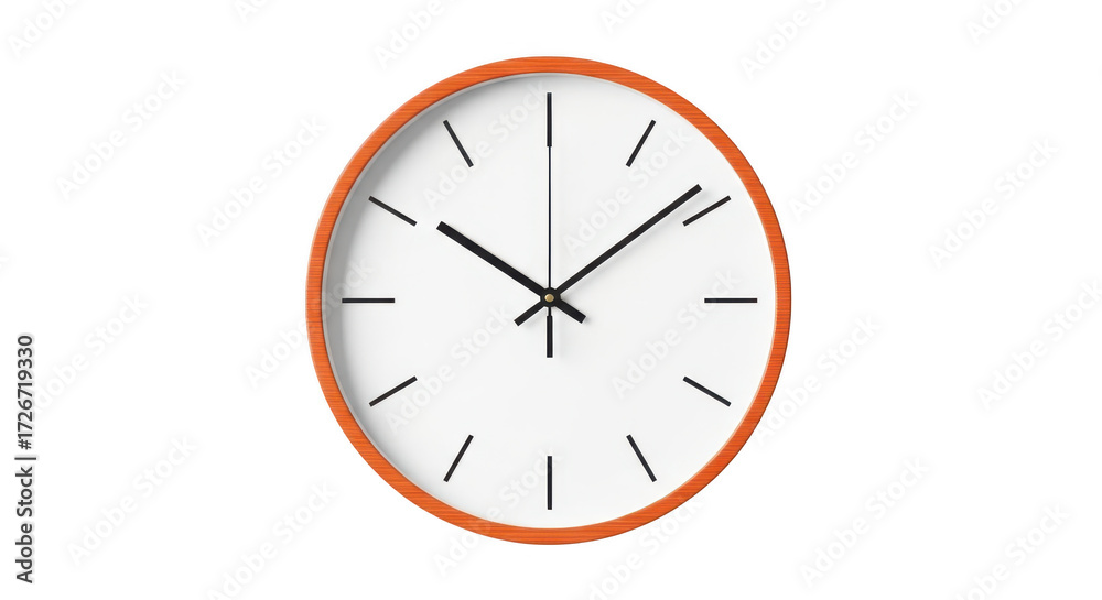 custom made wallpaper toronto digitalOval wall clock with orange frame isolated on transparent background