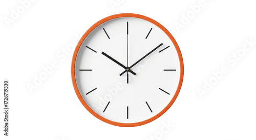 Wallpaper Mural Oval wall clock with orange frame isolated on transparent background Torontodigital.ca
