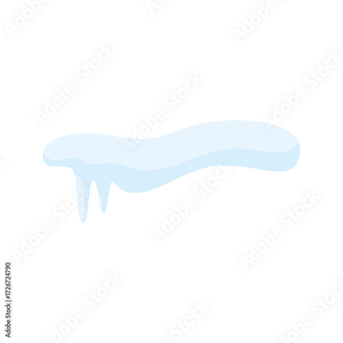 Set of isolated snowdrift and icicle, snow cap and snowball, snowflake decoration or ice template, frost shape and snowfall object, snowbank. Cartoon set of snow caps and icicles in various shapes.
