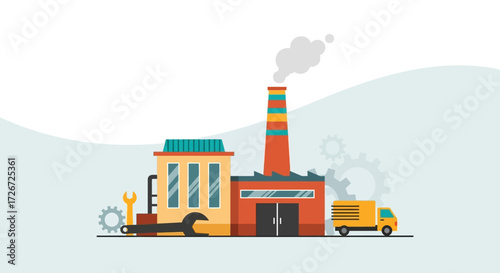 power plant with smoke