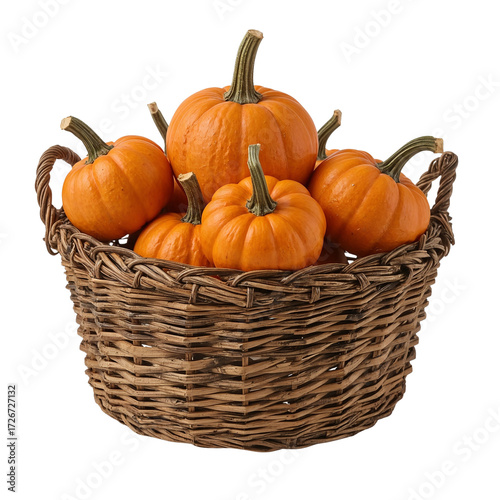 Wallpaper Mural Basket of orange pumpkins arranged neatly for autumn decoration   Torontodigital.ca