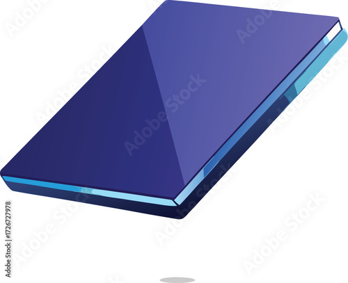 Floating slim notebook mockup realistic light vector illustration eps scalable design element